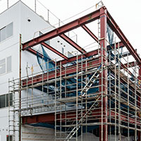 鉄骨造建築の工場増設２